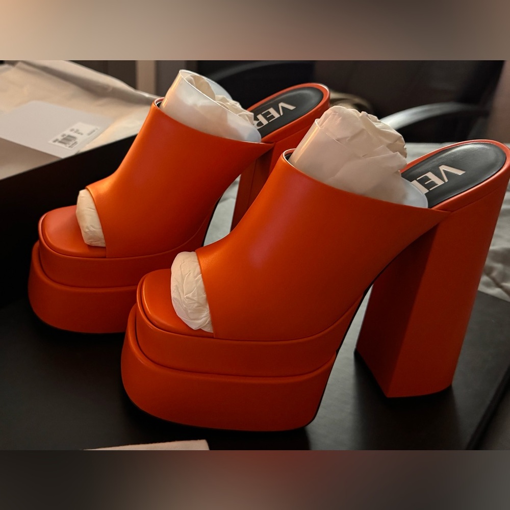 **Never worn** Vibrant Orange Platform Heels